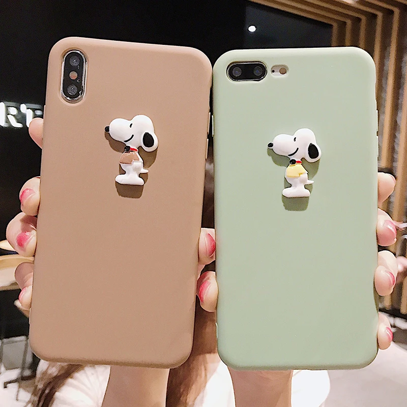 

3D toy cartoon dog matte phone cases For iphone 11Pro Max Xs MAX XR X 6 6s 7 8 plus Candy soft frosted TPU back cover Funda Capa