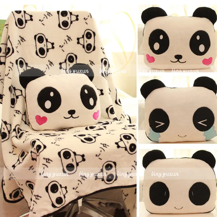 

Hot sale 1pc 80cm soft creative cute face panda plush cushion rest blanket hold pillow stuffed toy children girl birthday gift