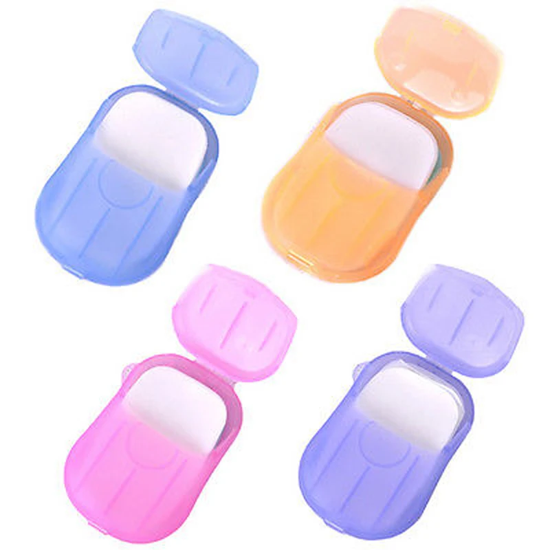 New-20pcs-Outdoor-Travel-Soap-Scented-Slice-Sheets-Paper-Washing-Hand-Bath-Clean-Wash-Care-with