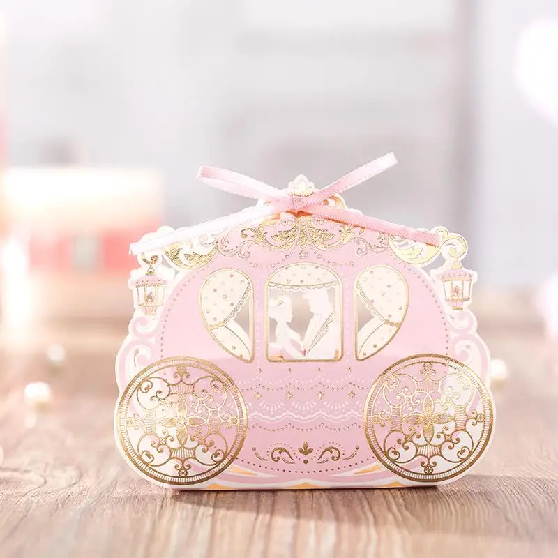 Elegant Pink Color Bride Groom Wedding Candy BoxParty gift favor holder 50PIECE/LOT