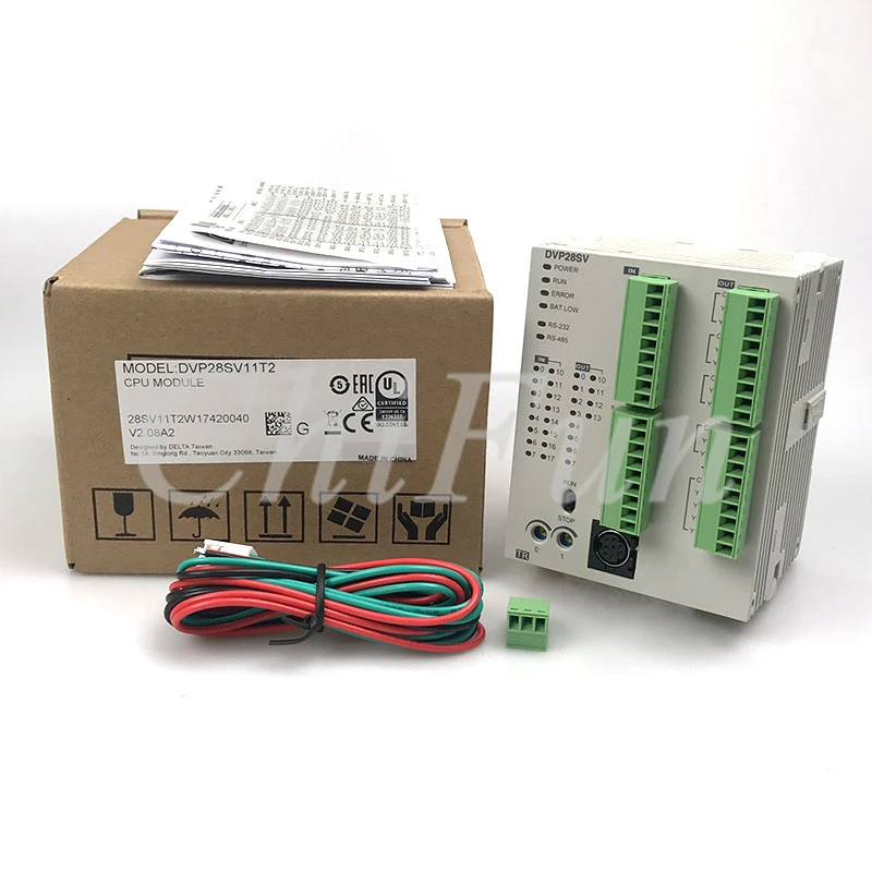 Оригинальный программируемый контроллер Delta DVP28SV11T2 / DVP28SV11R2 DC24V PLC 16DI 12DO бесплатная