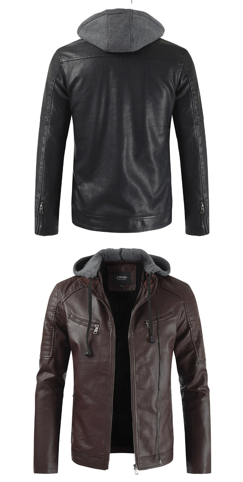 Мужские Куртки из искусственной кожи, мотоциклетные кожаные куртки, осенняя мужская кожаная одежда, мужские повседневные пальто с капюшоном DL938