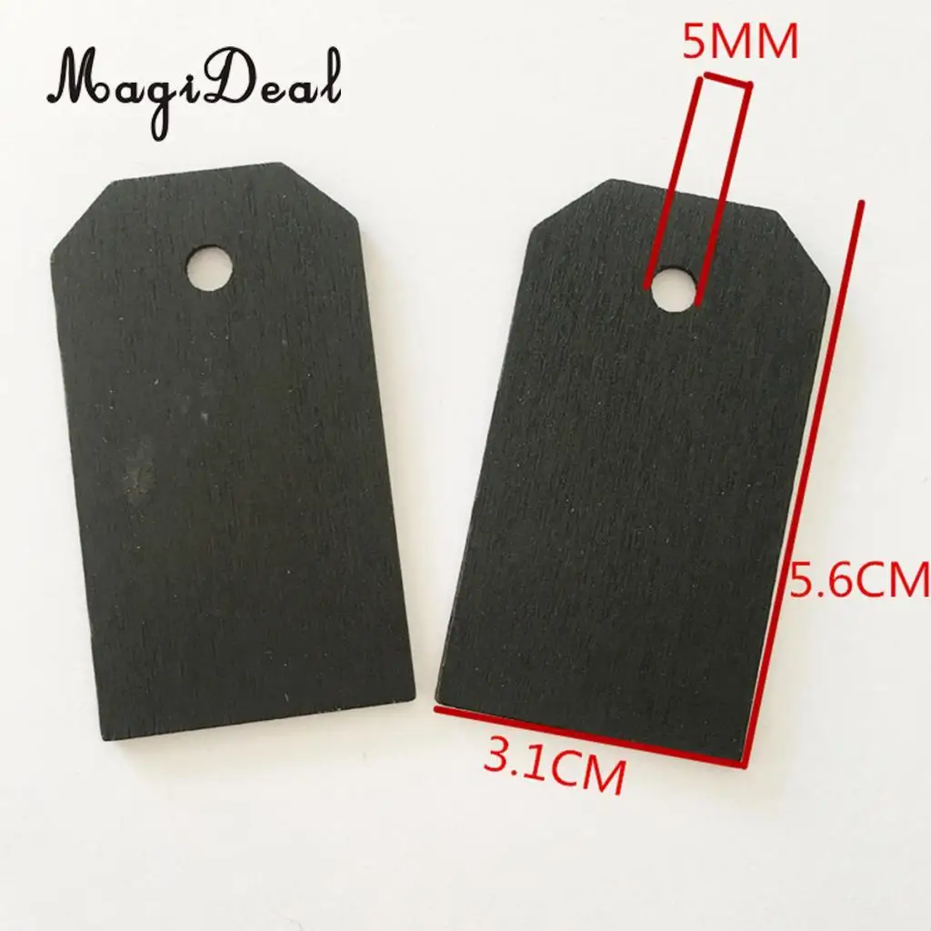 25x Blank Wood Blackboard Wooden Gift Tags Hanging Label Plaque Wedding Party Christmas Chalkboard Message Board 56x31mm