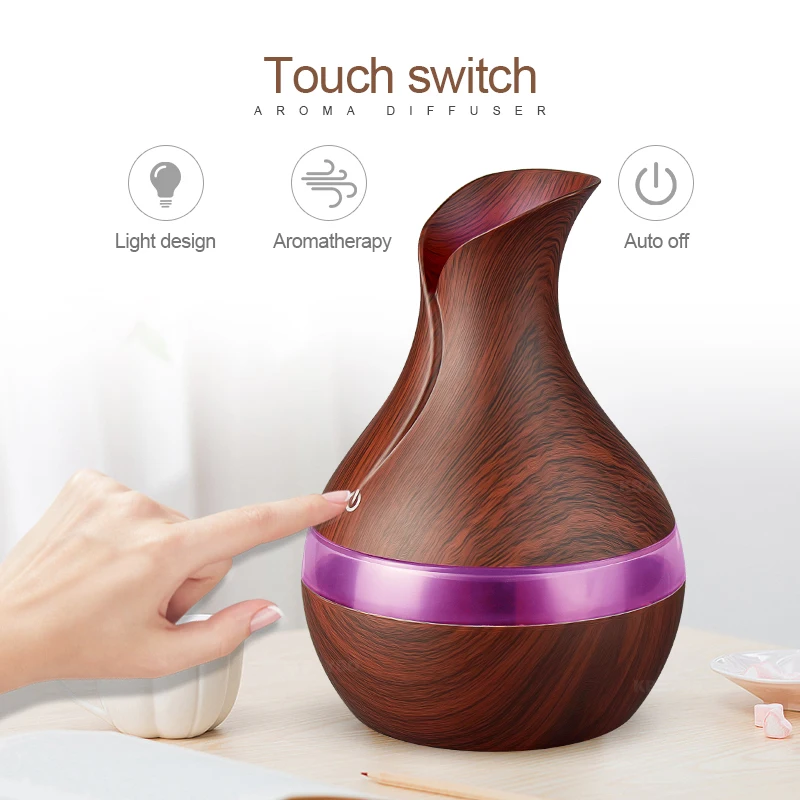 Kbaybo 300ml Usb Electric Aroma Essential Oil Diffuser Ultrasonic Kbaybo 300ml Usb Electric Aroma Essential Oil Diffuser Ultrasonic Air Humidifier Wood Grain Led Lights For Home In Humidifiers From