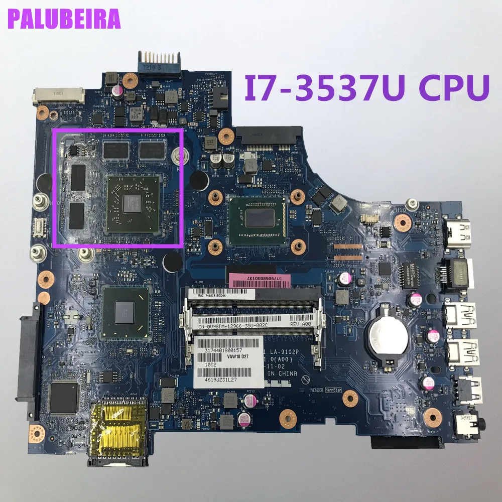 

PALUBEIRA CN-0V98DM V98DM FOR DELL INSPIRON 17R 3721 5721 laptop motherboard VAW11 LA-9102P SR0XG I7-3537U HD 8700M main board