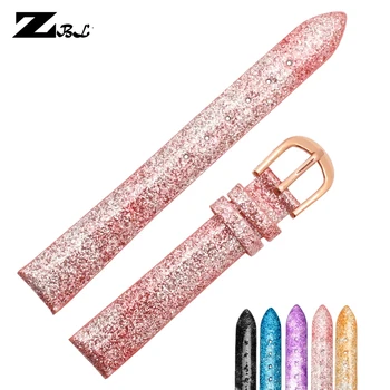 

Glittering bracelet High gloss paint woman strap fashion Light watchband wristwatches band Genuine leather watch strap