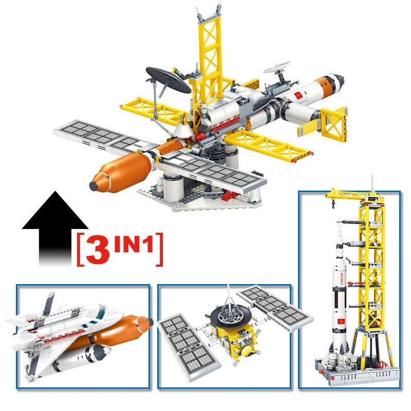 

Space Shuttle Satellite Launch Vehicle Space Station Assembled Toy Building Block