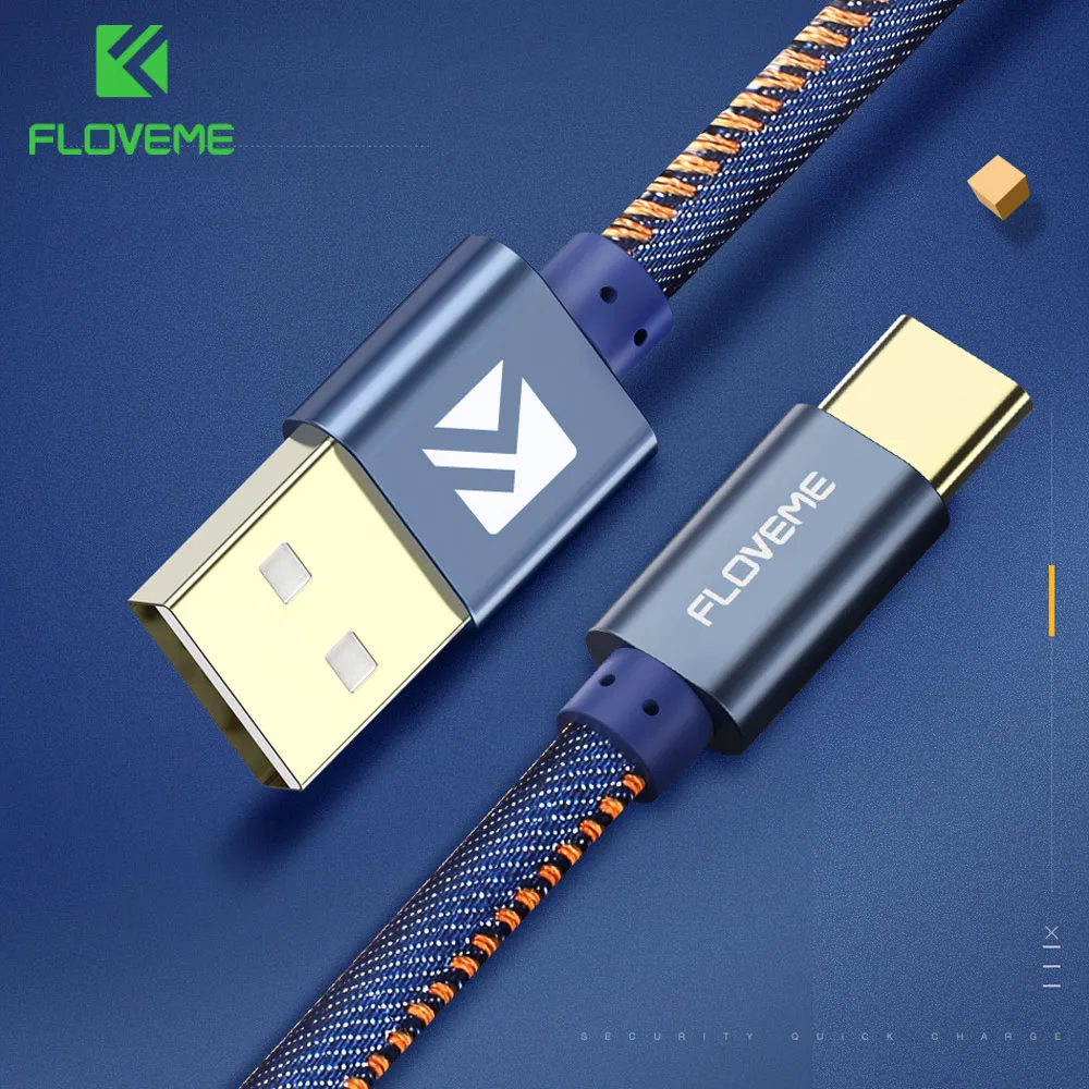 FLOVEME USB C кабель для OnePlus 6 5T 5 3T 3 2 Demin Cowboy usb type C кабель для One Plus 5T 6 3T 2 зарядный Кабо для Honor 9