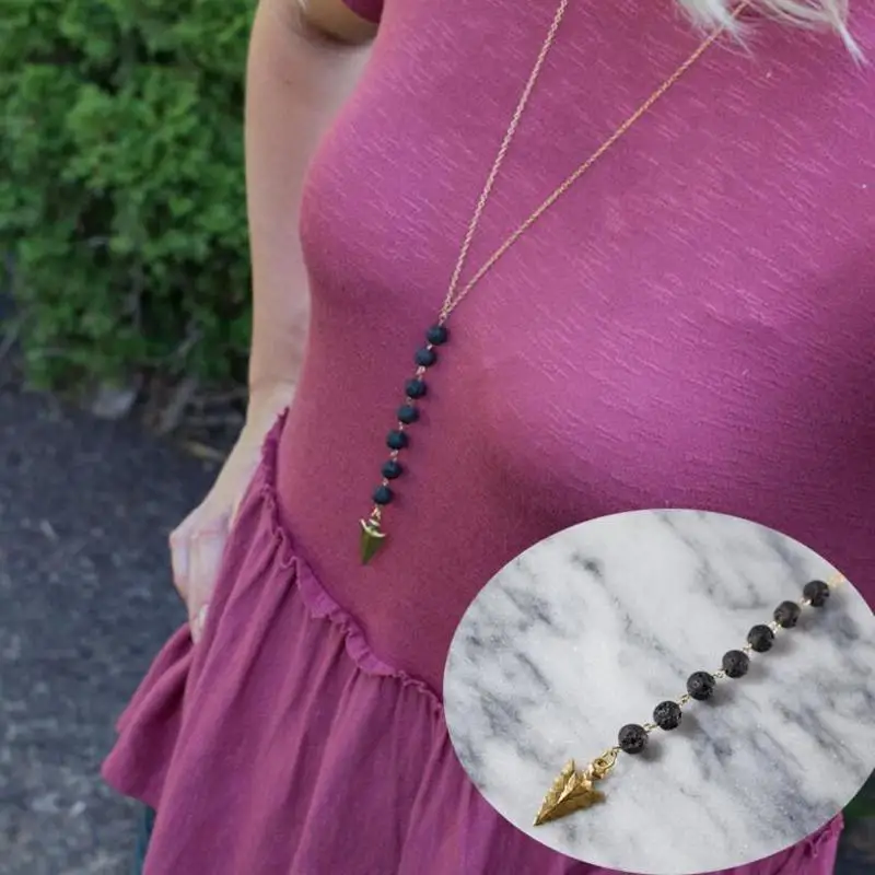 Модные подвеска в виде острия стрелы DIY Эфирное масло Духи Диффузор Длинная