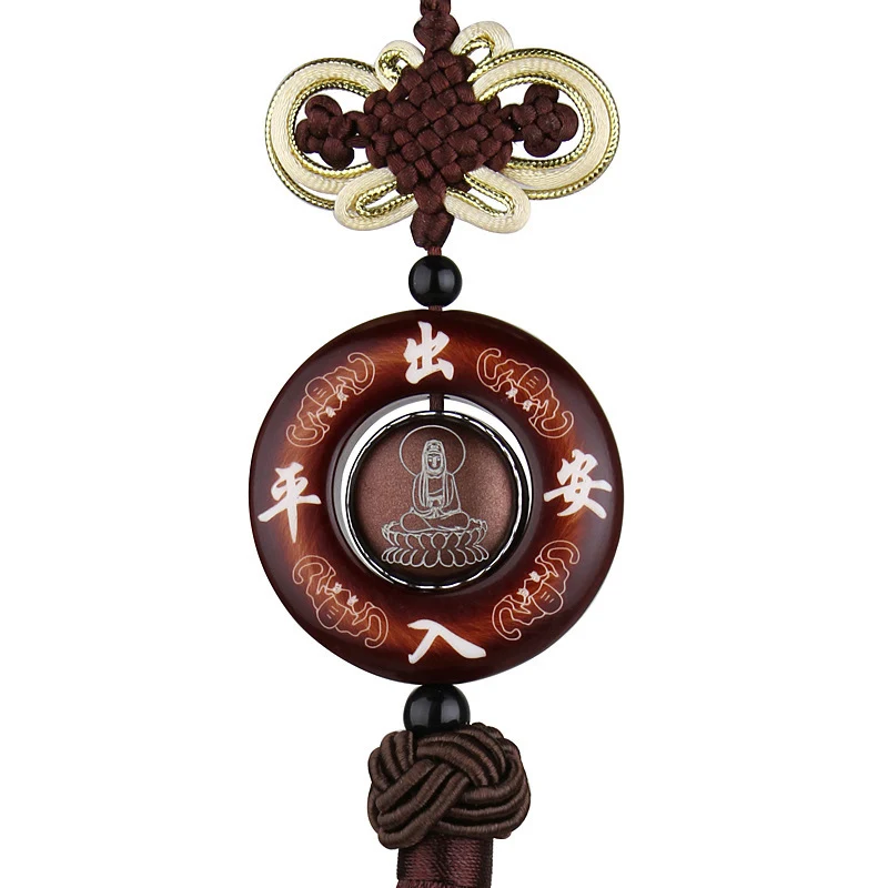 

Car Pendant Sandal Wood Car Interior Hanging Ornament Amulet for Safe Auto Pendant Car Charms for Rear View Mirror Decoration