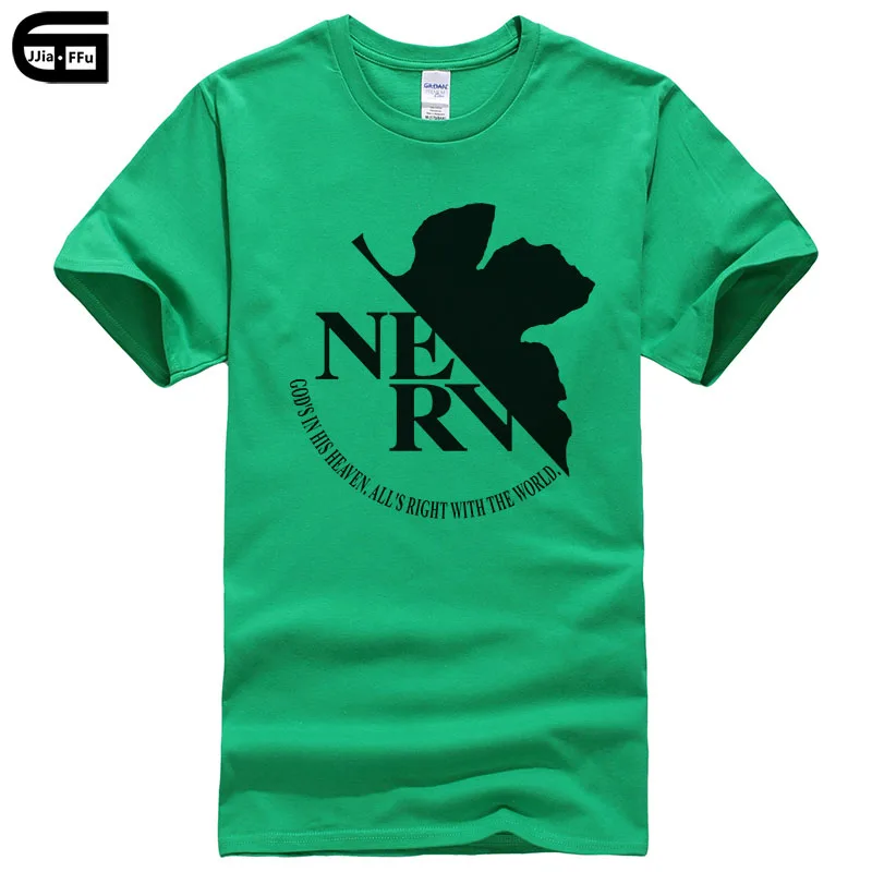 Anime Cartoon EVA Neon Genesis Evangelion NERV cotton Mans clothing Men T Shirt Manga Tshirt casual t-shirt tee T164