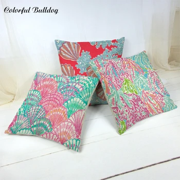 

Oil Painting Abstract Flamingo Cushion Cover Baroque Throw Pillows Settee 17*17 Inch Linen Decoration For Home Car Almofadas