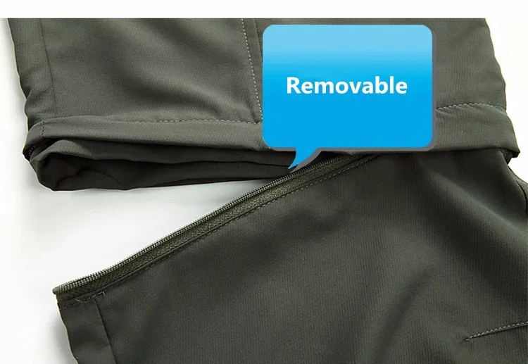 2016 Men Summer Removable leg Pants Outdoor Quick Dry Pants UV Protection Pants Breathable Fishing&Hunting Pants Male Plus Size10