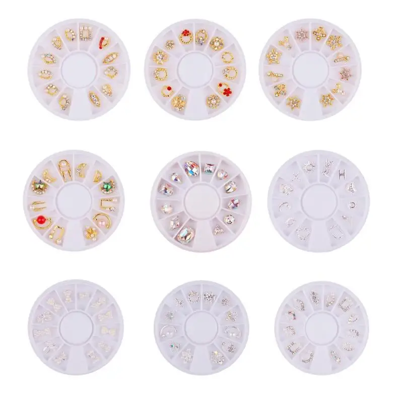 Очаровательные Кристаллы, стразы полые блестящие наклейки для дизайна ногтей украшения