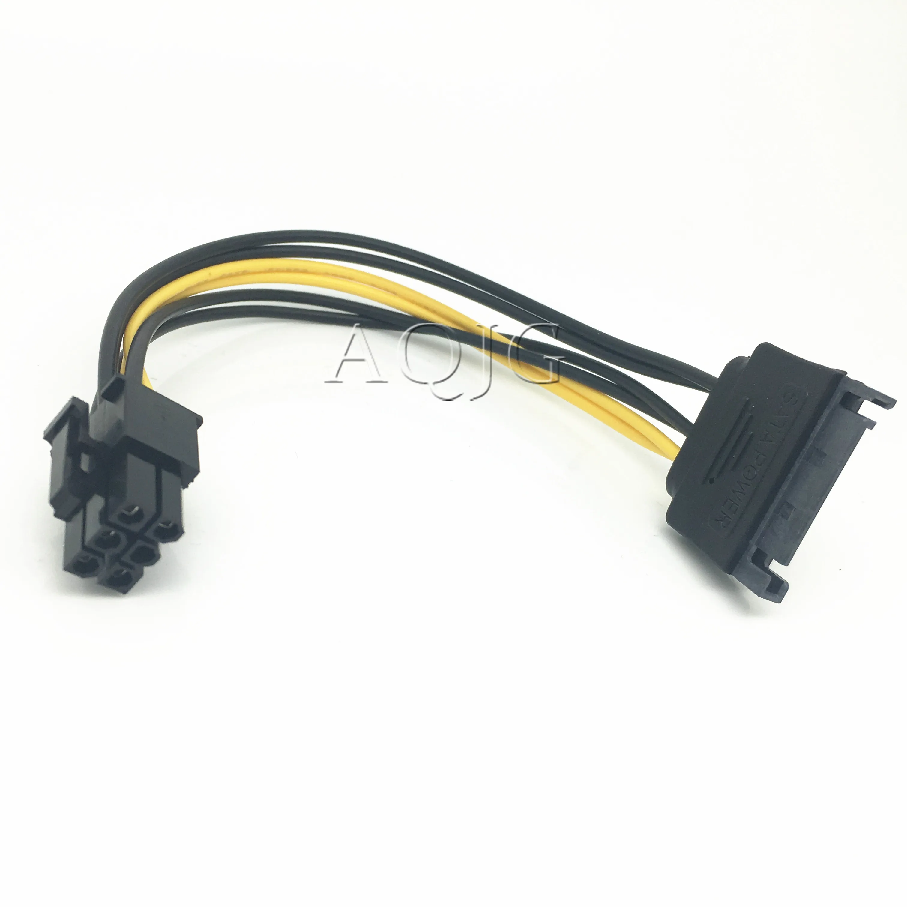 Single SATA 15pin to 8pin(6+2) Power Adapter Cable 20cm PCI-E SATA Power Supply Cable 15-pin to 8 pin cable for BTC Miner Mining
