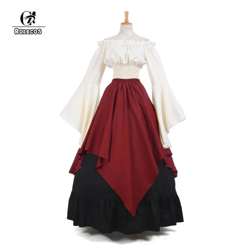 ROLECOS Nieuwe Collectie Gothic Lolita Middeleeuwse Renaissance Vrouwen Kostuums Victoriaanse Lange Jurken Retro Party Kostuums GC229 ROLECOS Nieuwe Collectie Gothic Lolita Middeleeuwse Renaissance Vrouwen Kostuums Victoriaanse Lange Jurken Retro Party Kostuums GC229