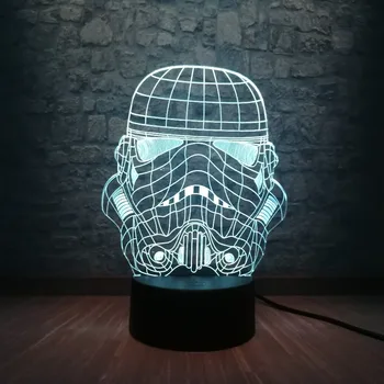 

New Star Wars Storm Knight Mode 3D LED Lamp USB Cartoon lamp Bedroom Sleep Lamp RGB 7 Color Gradient Night Light Starry Lights