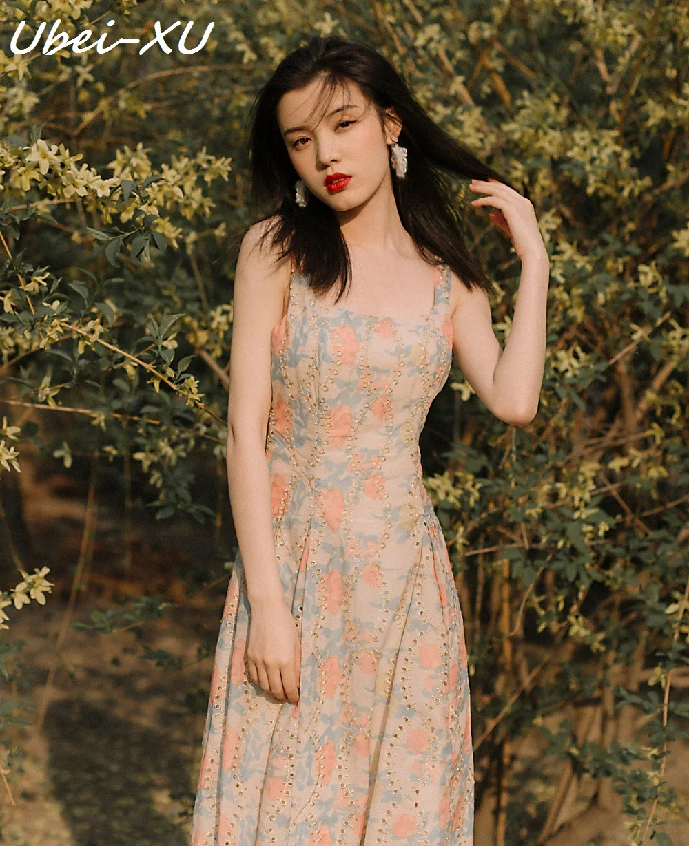 

Ubei new 2019 dress fairy dress floral print summer sweet dress women fashion slip dress