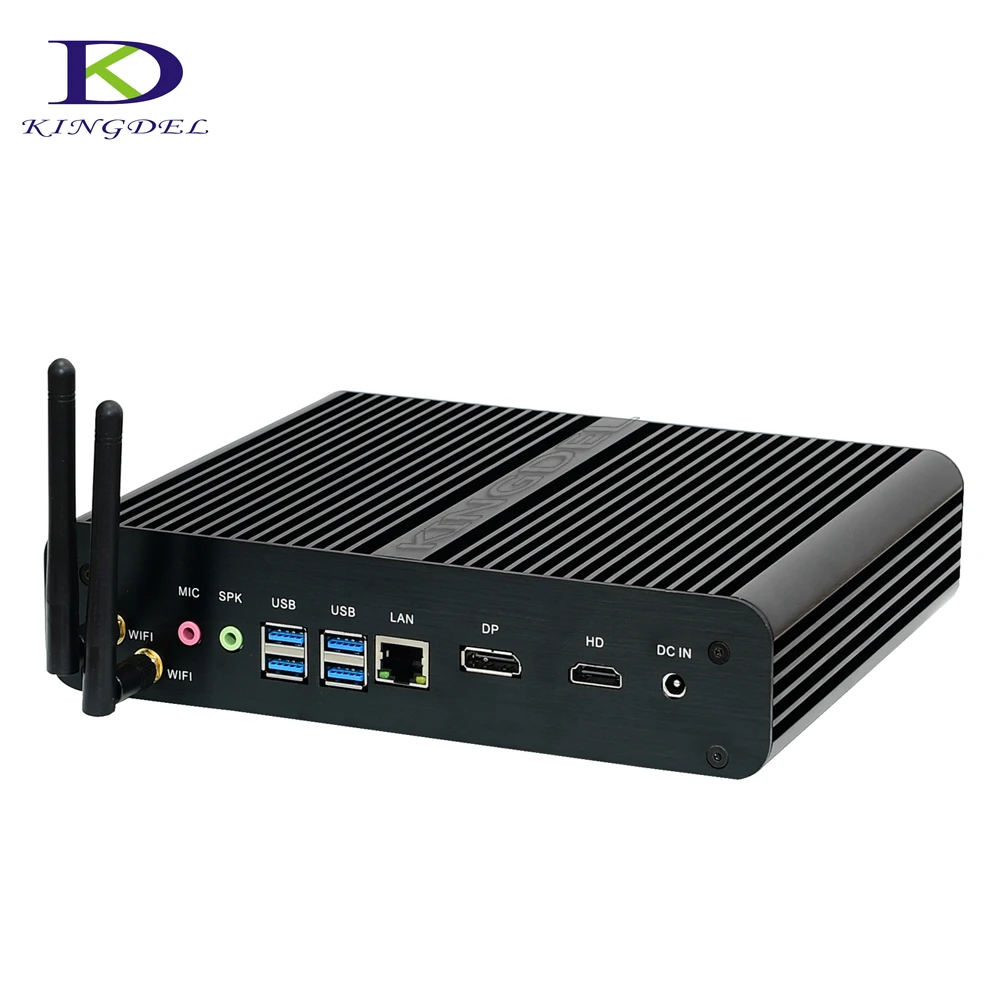 Kingdel Fanless HTPC intel Core i7 6500U 6600U with 6th Gen Skylake Intel HD Graphics 520 Nettop computer Mini Desktop PC TV BOX