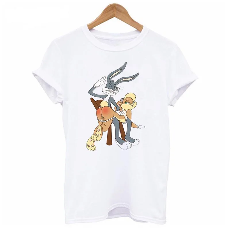 Rabbit Bunny and Lola T Shirt Men and Women Bugs Cartoon Tee big Size S ...