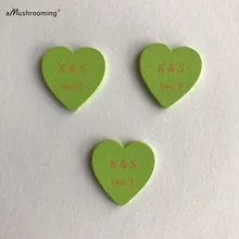 100 шт. пользовательские сердце теги 2 см, персонализированные свадебные теги, вечере метки