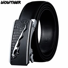WOWTIGER nowa moda męska biznes luksusowa prawdziwa skóra pas z automatyczną klamrą