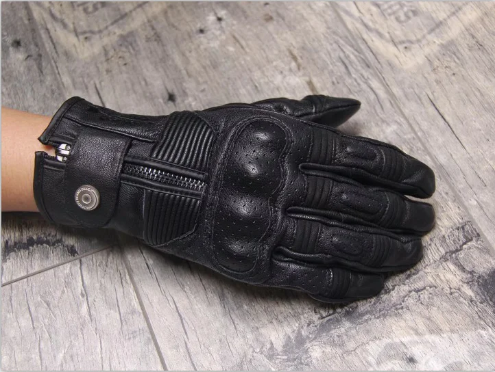 

New arrival motorcycle protect vintage leather perforated glove uglyBROS