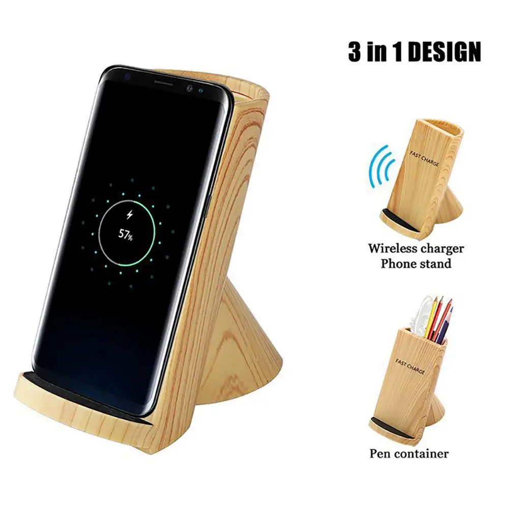 

Qi Wireless Charger Fast Charging Pen Container for iPhone Xs MAX/XS/XR/X/8 Plus Wireless Charger Fast Charging Pen