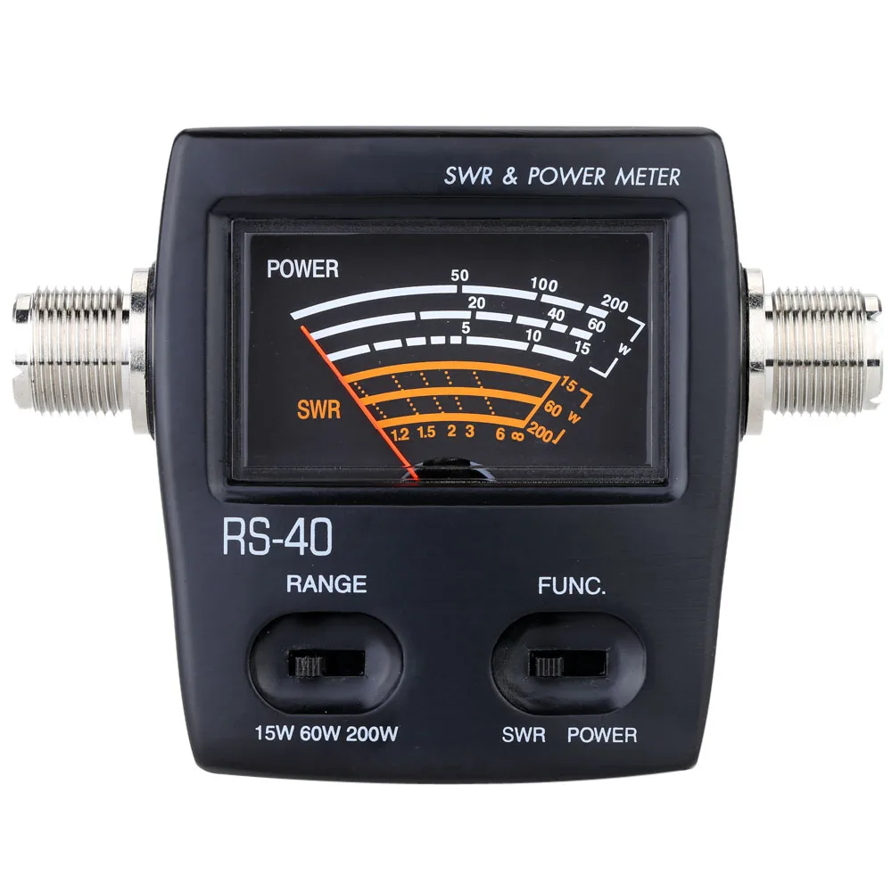 

RS-40 Power Meter SWR Standing Wave Ratio Watt Power Meter Energy Meters for HAM Mobile VHF UHF 200W