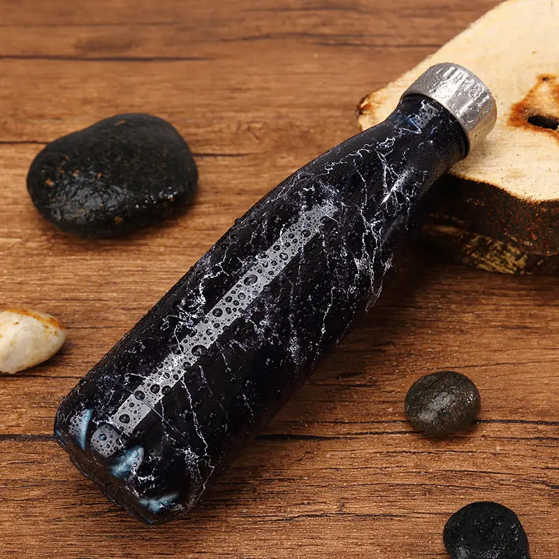 H Фламинго мраморная свободная вода BPA бутылка из нержавеющей стали пивной чай кофе термос бутылка путешествия Туризм Спорт Вакуумная чашка-термос - Цвет: H