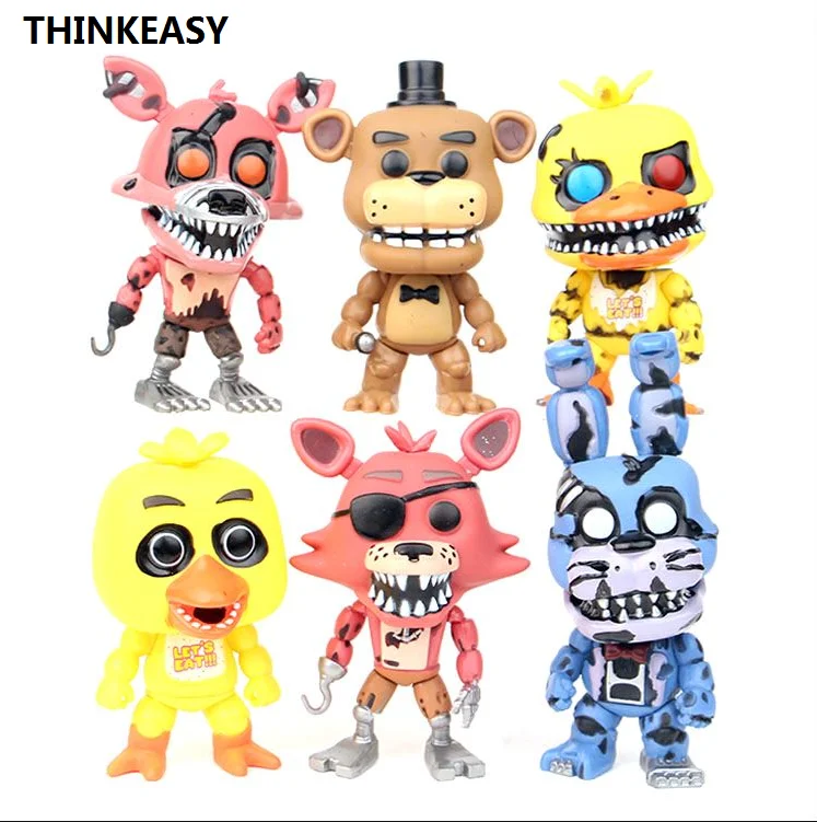 THINKEASY 6 шт./лот Five Nights At Freddy's FNAF Bonnie Foxy Freddy Fazbear Bear Night игрушки Фигурки|Игровые