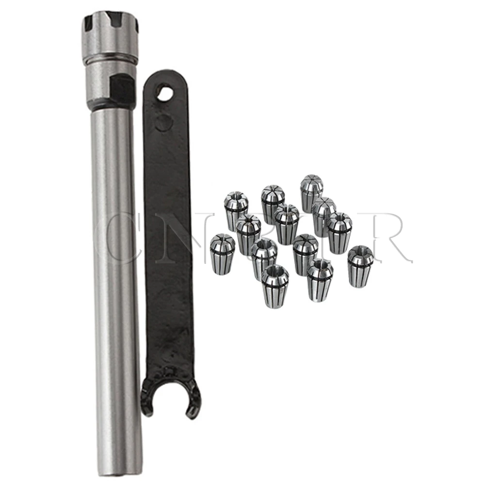

CNBTR 14pcs Steel CNC ER11 Workholding Spring Collect + Shank Chuck with Wrench