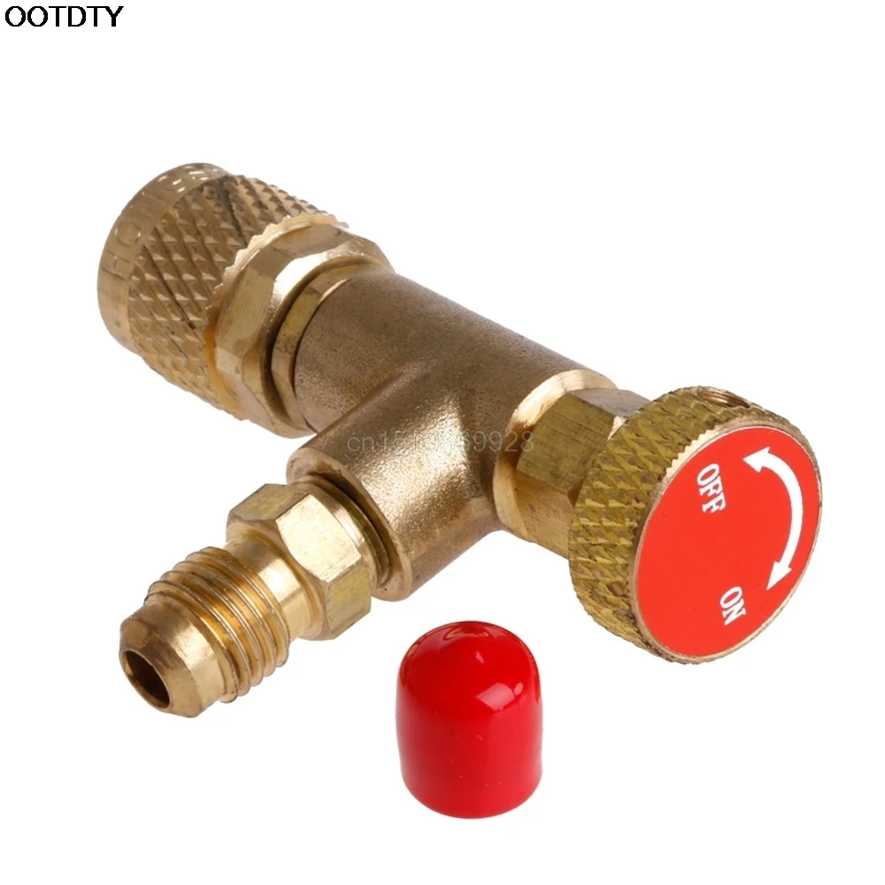 1PC R410 90 Degree Refrigeration Adapter Connector Gauges Hose