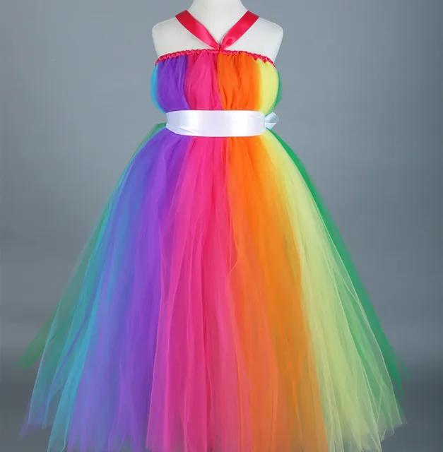 rainbow color dress for girl