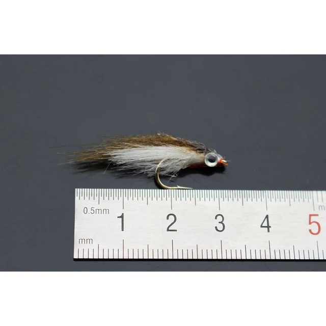 12 pcs Brown/Fuchsia/Yellow Polar Fry Slowly Sinking Salmon Trout Steelhead  Minnow Fly Fishing Flies Lure Set-Size #2