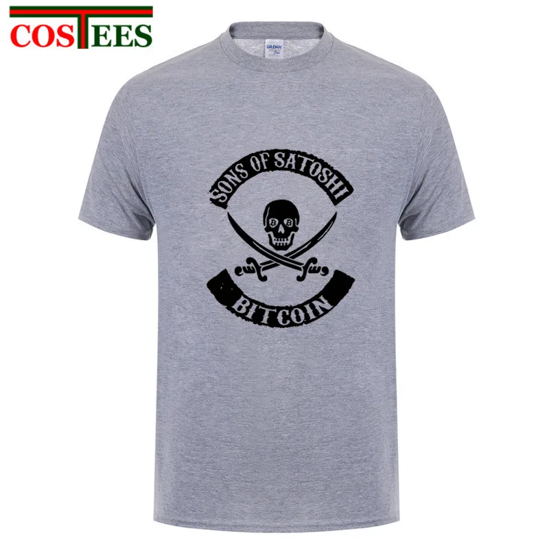 SONS OF SATOSHI BITCOIN T Shirt men one piece pirate Bitcoin Cryptocurrency Funny anarchy T-Shirt Bitcoin Virtual Currency shirt