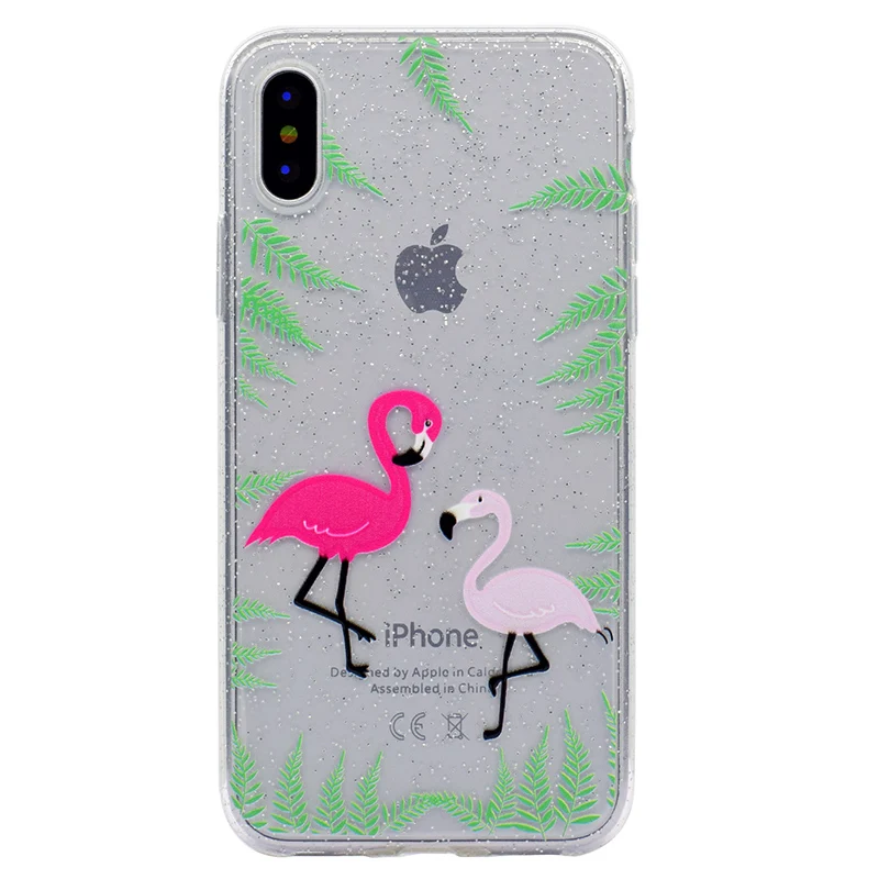 Cute cartoon glitter silicone case iphone x (14)