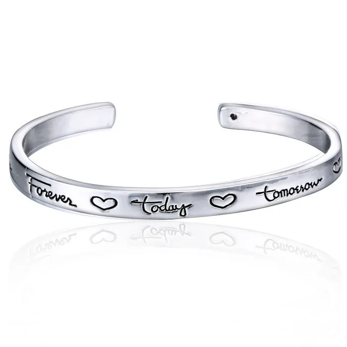New Cuff Bracelet With Inspirational Letter Unique Personalized New Cuff Bracelet With Inspirational Letter Unique Personalized Engraved Gifts For Friends Forever 2017 In Charm Bracelets From Jewelry