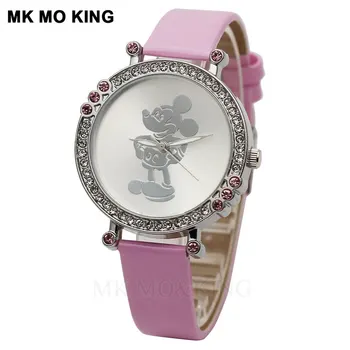 

luxury kittyed Rhinestone fashion children's boys girls kids Quartz wrist cute watch Clock gifts bracelet reloj synoked brand mk