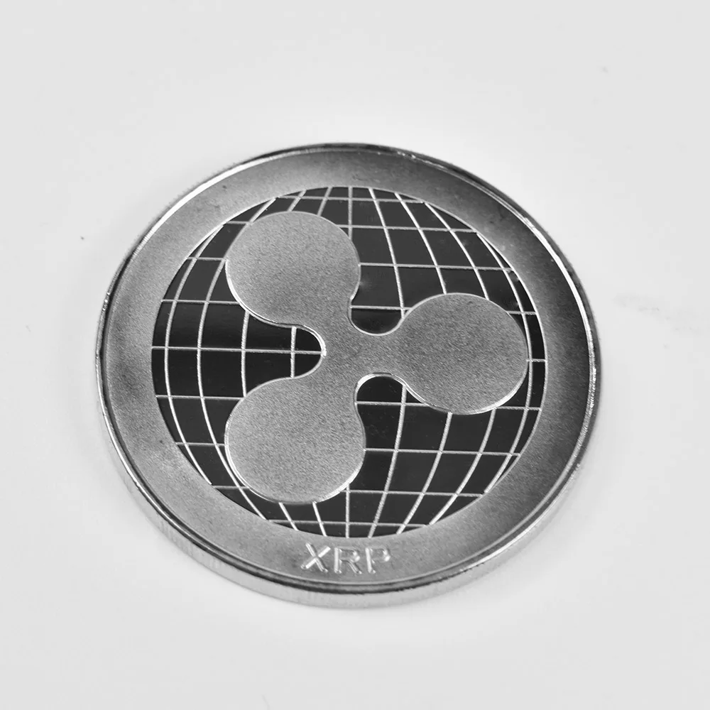Позолоченная Горячая Биткоин монета Бит монета металлическая монета физическая криптовалюта памятная монета - Цвет: silver ripple
