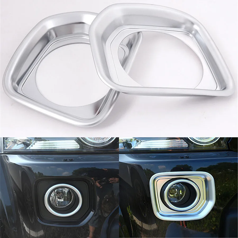 

YAQUICKA 2x Car Front Fog Lamp Light Decor Frame Cover Trim Sticker Styling For Land Rover Discovery 4 10-16 Freelander 2 11-15