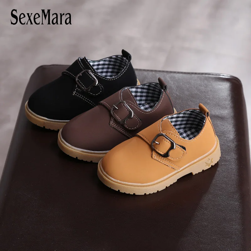 English Style Boy's Leather Shoes Solid 2019 New Spring Latest Children ...