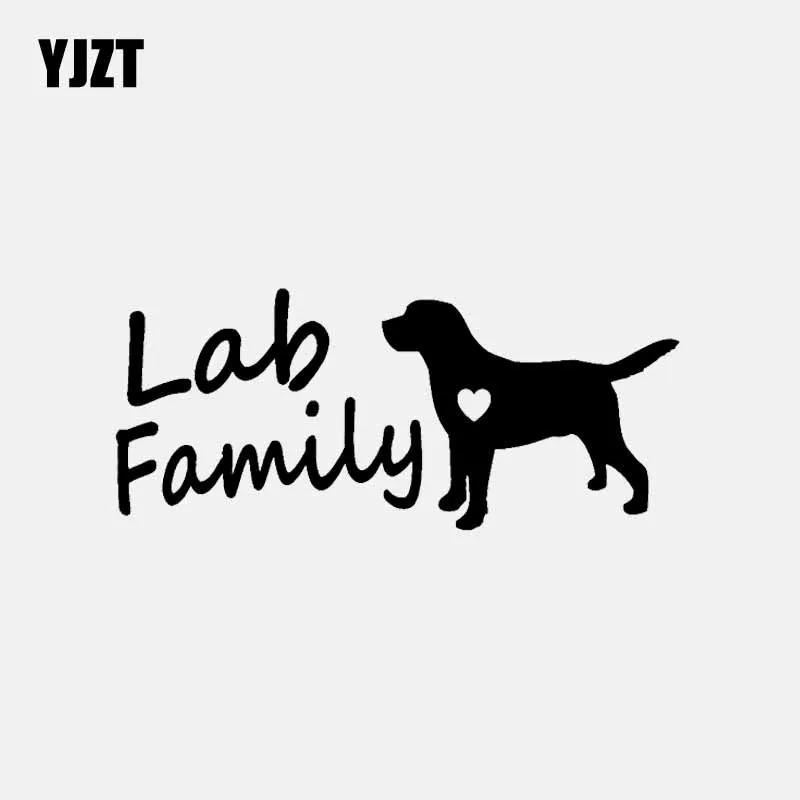 

YJZT 13.8CM*6CM Lab Family Labrador Mom Dog Vinyl Decal Car Sticker Labradoodle Gift Black/Silver C3-2221
