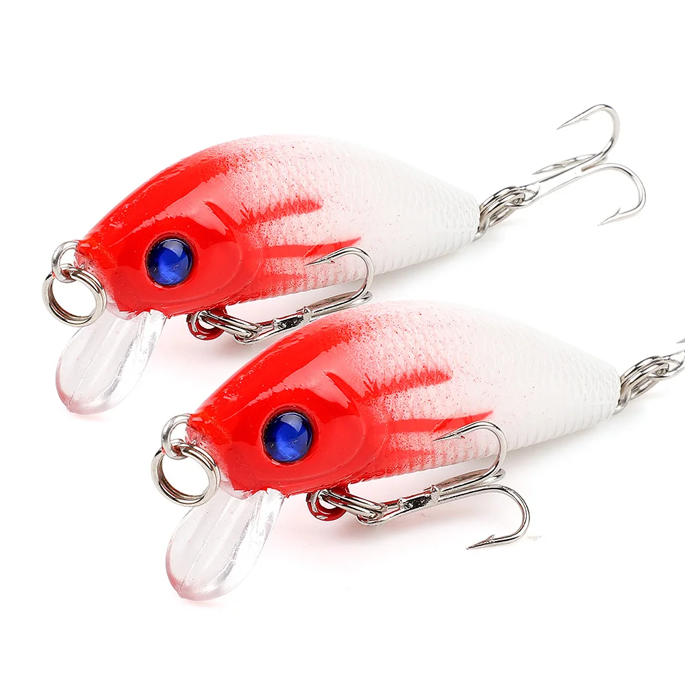 DONQL 2pcs/lot Minnow Fishing Lure 4.4cm 3.6g Wobblers Crankbait Artificial Hard Baits Topwater Floating Fishing Tackle