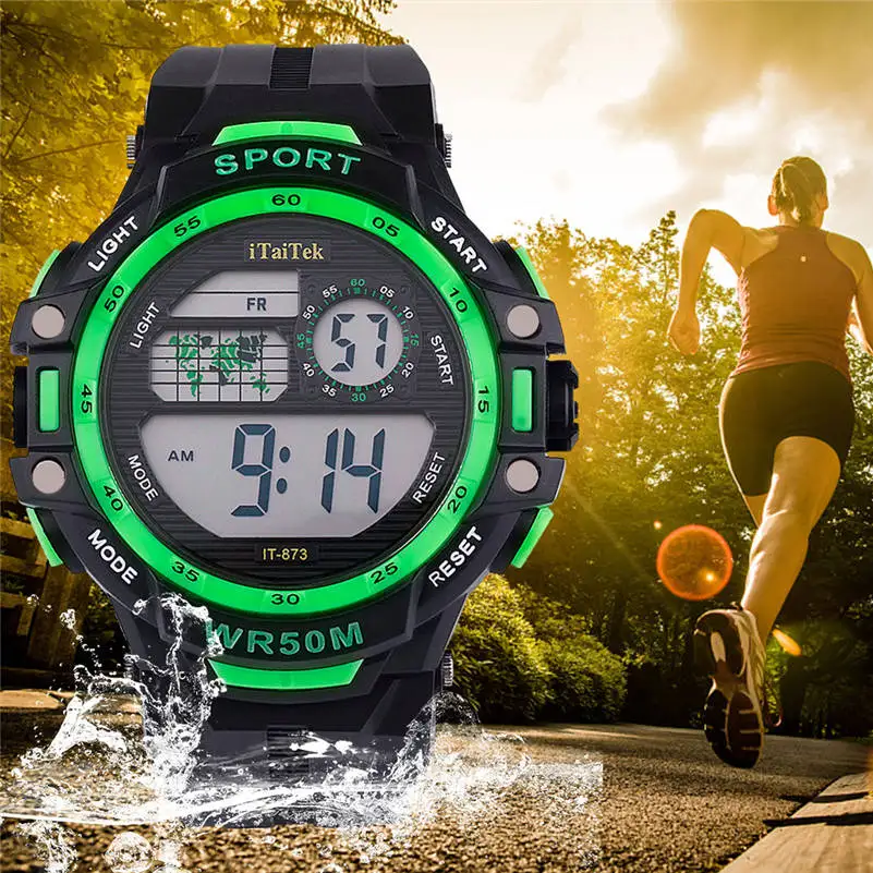 Новые детские электронные часы Популярные многофункциональные водонепроницаемые спортивные часы на открытом воздухе светодиодный дисплей часы подарки Relojes Hombre 661D5
