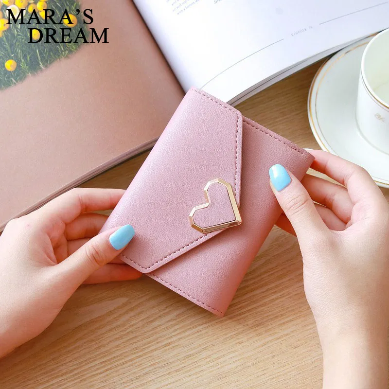 Женский короткий кошелек Mara's Dream милый мини с сердечком для дня рождения 2019|wallet