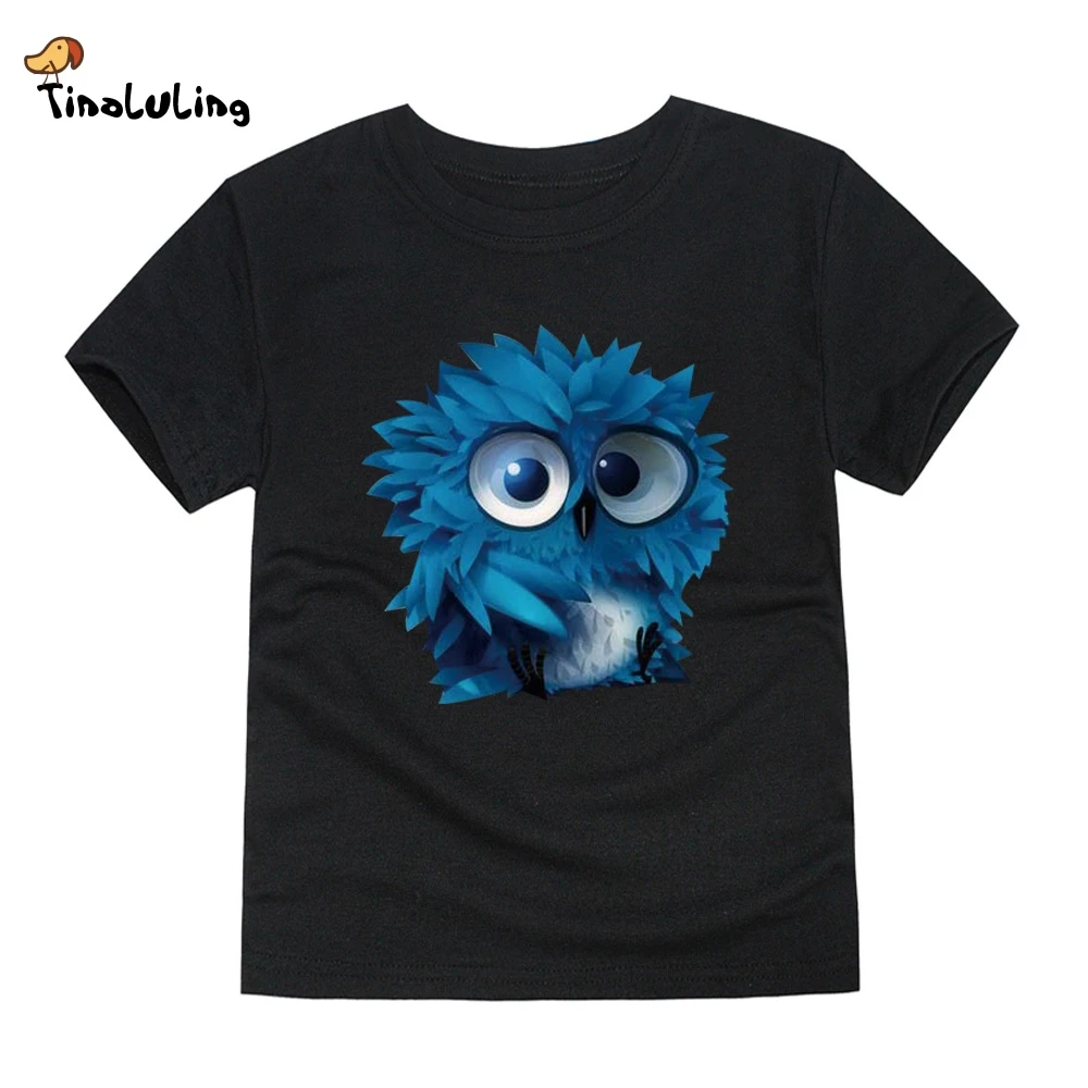 

TINOLULING 12 Colors 2018 Boys Girls owl T Shirt Kids T-Shirt Children Tops Baby Tees For 2-14 Years