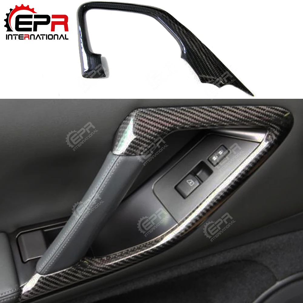 

Car-styling Carbon Fiber Inner Door Pull Handle Surround Glossy Finish Interior Trim Garnish Fibre Drift Part For Nissan R35 GTR