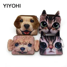 YIYOHI горячая Распродажа Aquare 3D принт милый кот/собака молния плюшевый Кошелек для монет Kawaii Детская сумка женские кошельки мини сумка для мелочи Bolsa