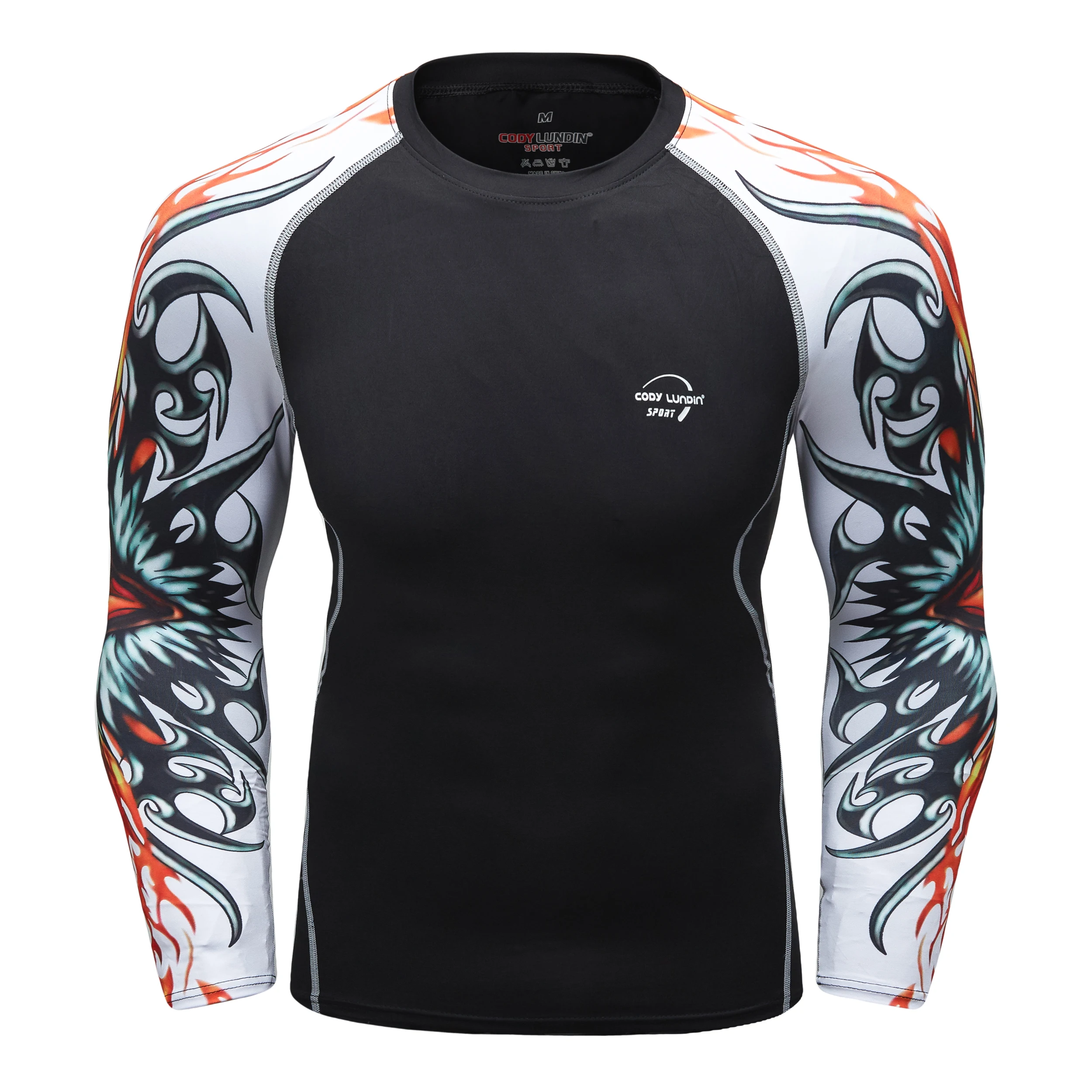 

2019 Fitness MMA Running Shirt Men Rashguard Men's Long Sleeve T-Shirt Bodybuilding Men's Compressed 3D T-Shirt Top